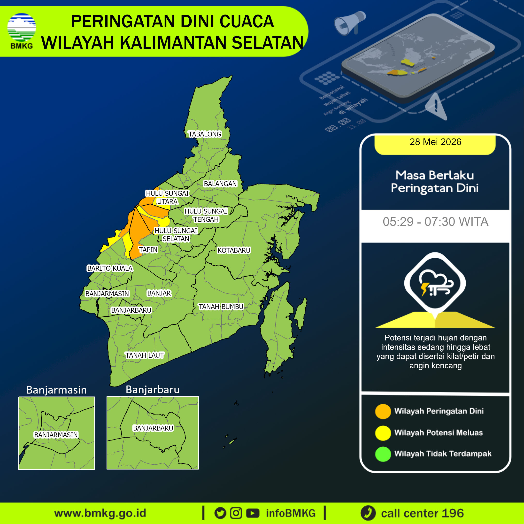 Peringatan Dini Cuaca Kalimantan Selatan