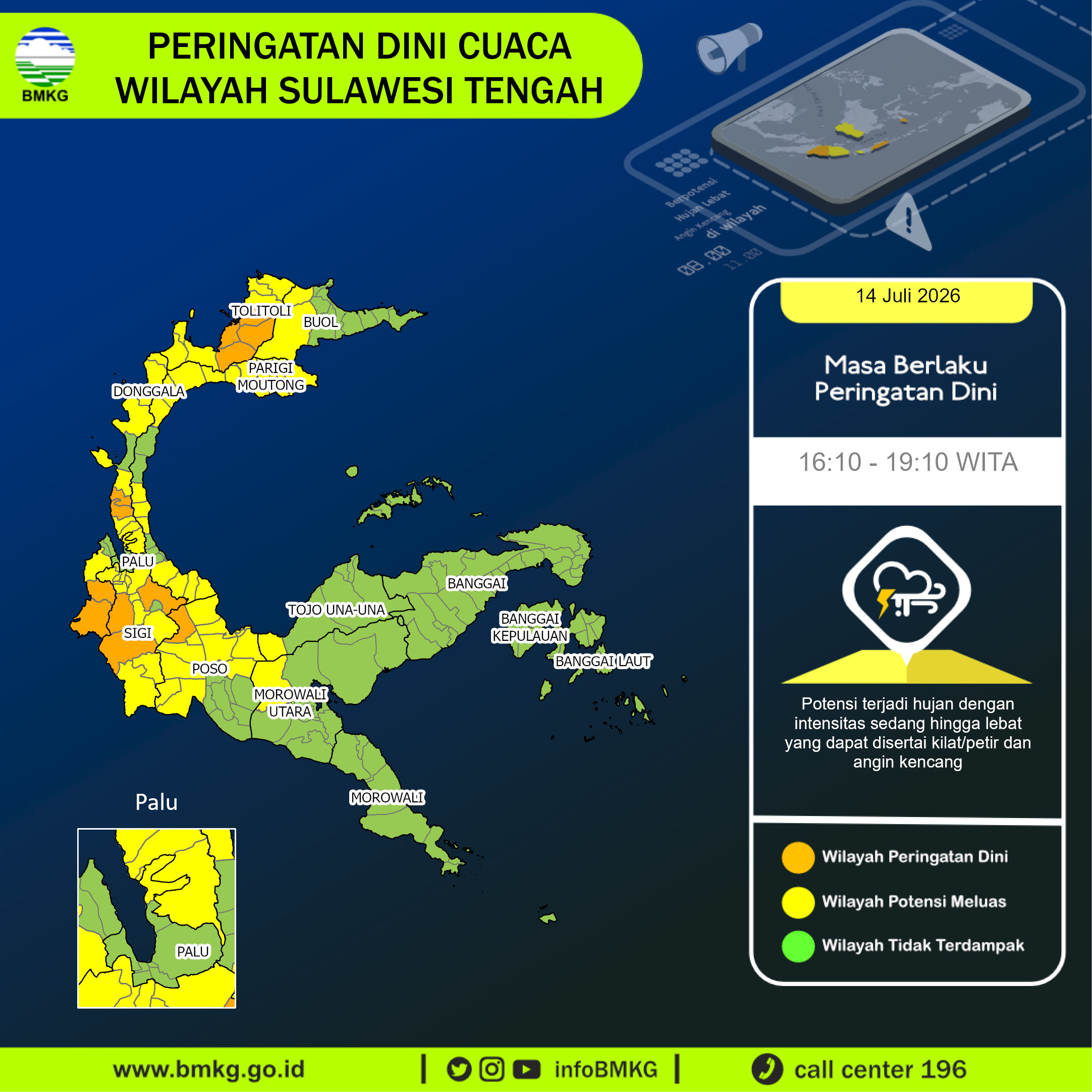 Peringatan Dini Cuaca Sulawesi Tengah