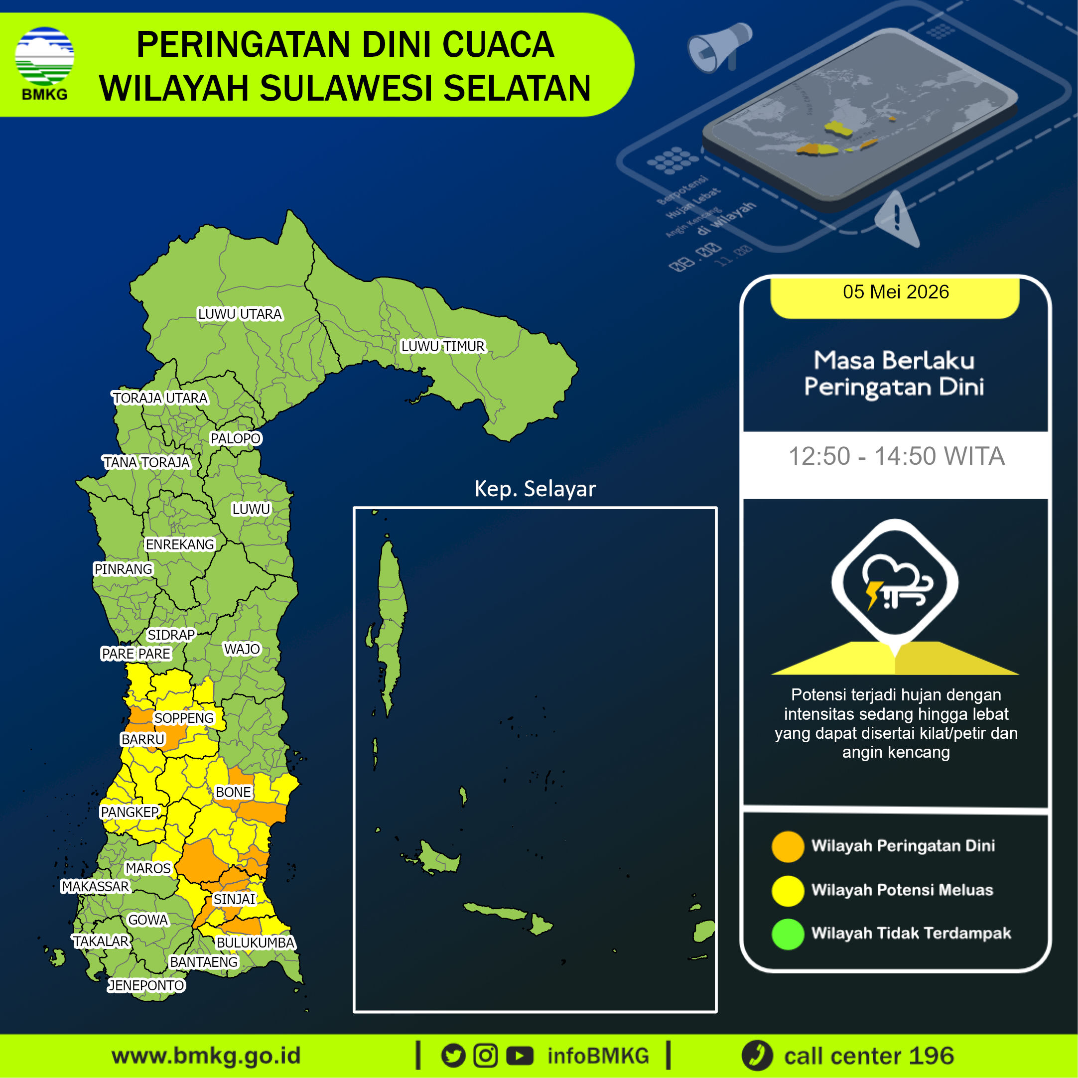 Peringatan Dini Cuaca Sulawesi Selatan